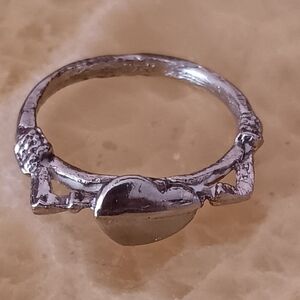 Dainty Silver Tone Heart Ring